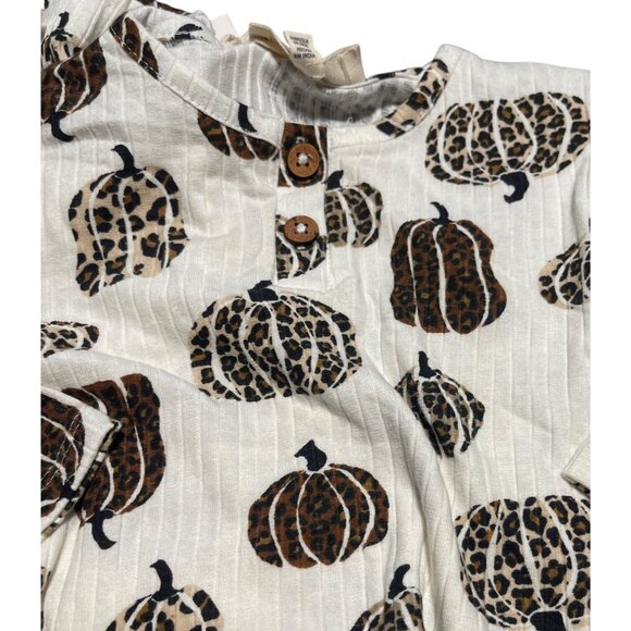 Jessica Simpson Baby Girls Pumpkin Leopard Print 2PC Outfit 12M Soft Cotton - Picture 6 of 10